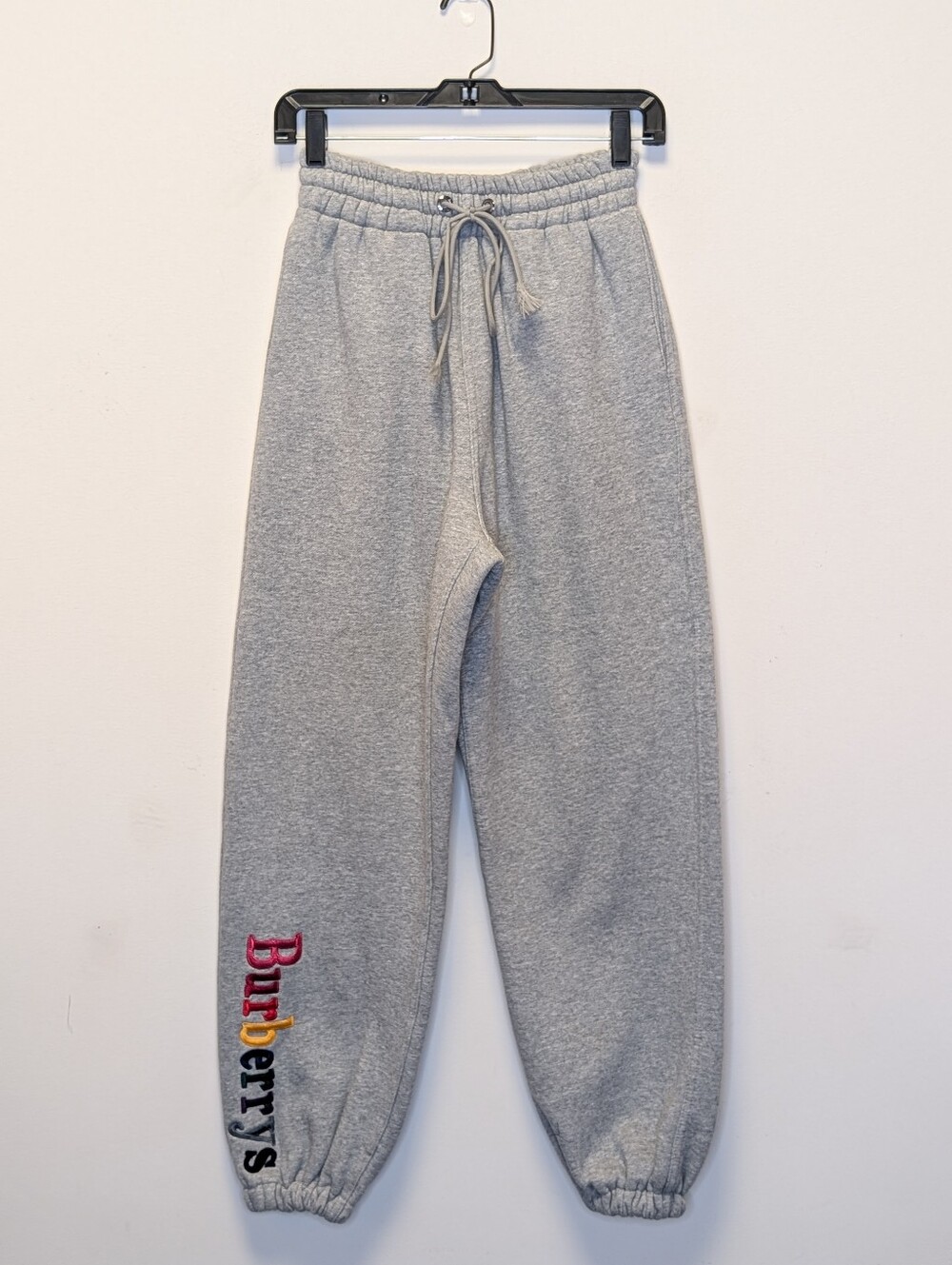 Burberry Rainbow Logo Embroidered Jogger Sweatpants Gray Men’s M
